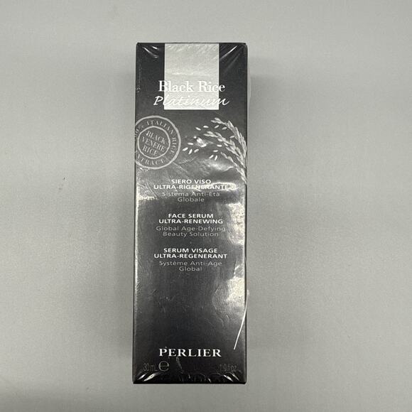 Perlier Black Rice Platinum Face Serum Ultra Renewing 30ml 1oz New - Picture 1 of 6